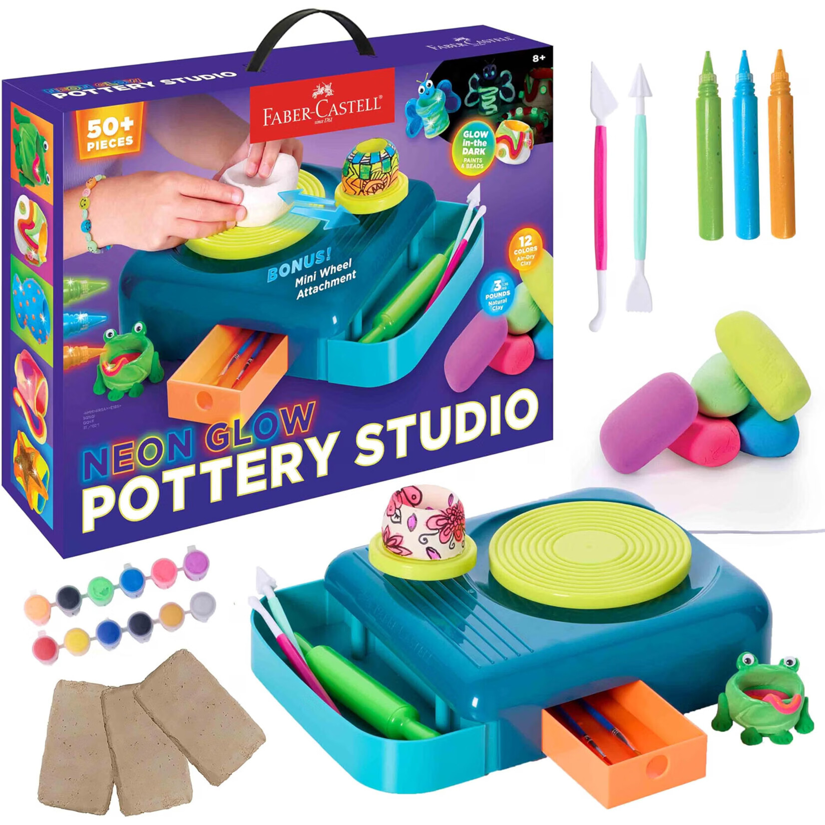 Neon Glow Pottery Studio