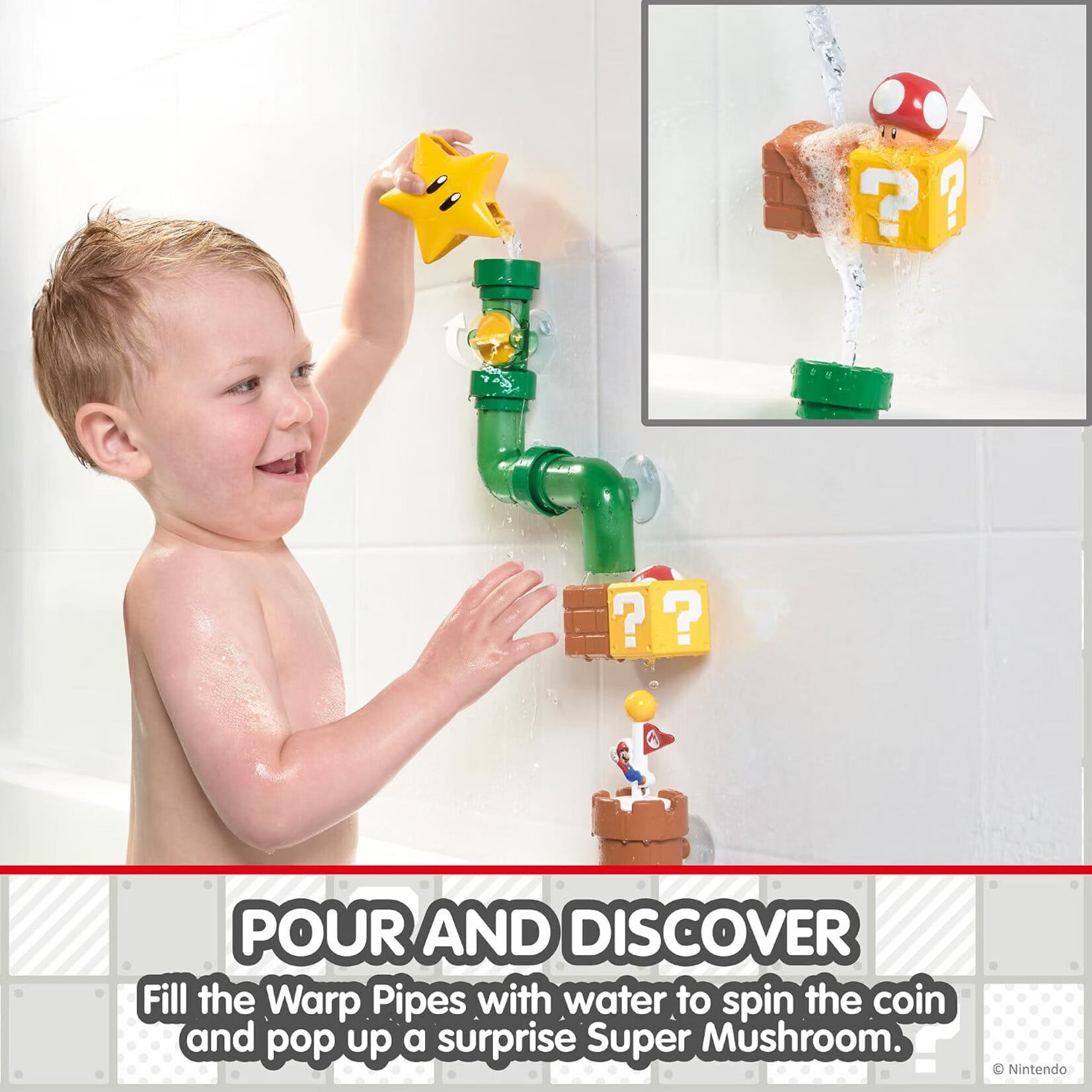 TOMY My Mario Bath Pipes Playset