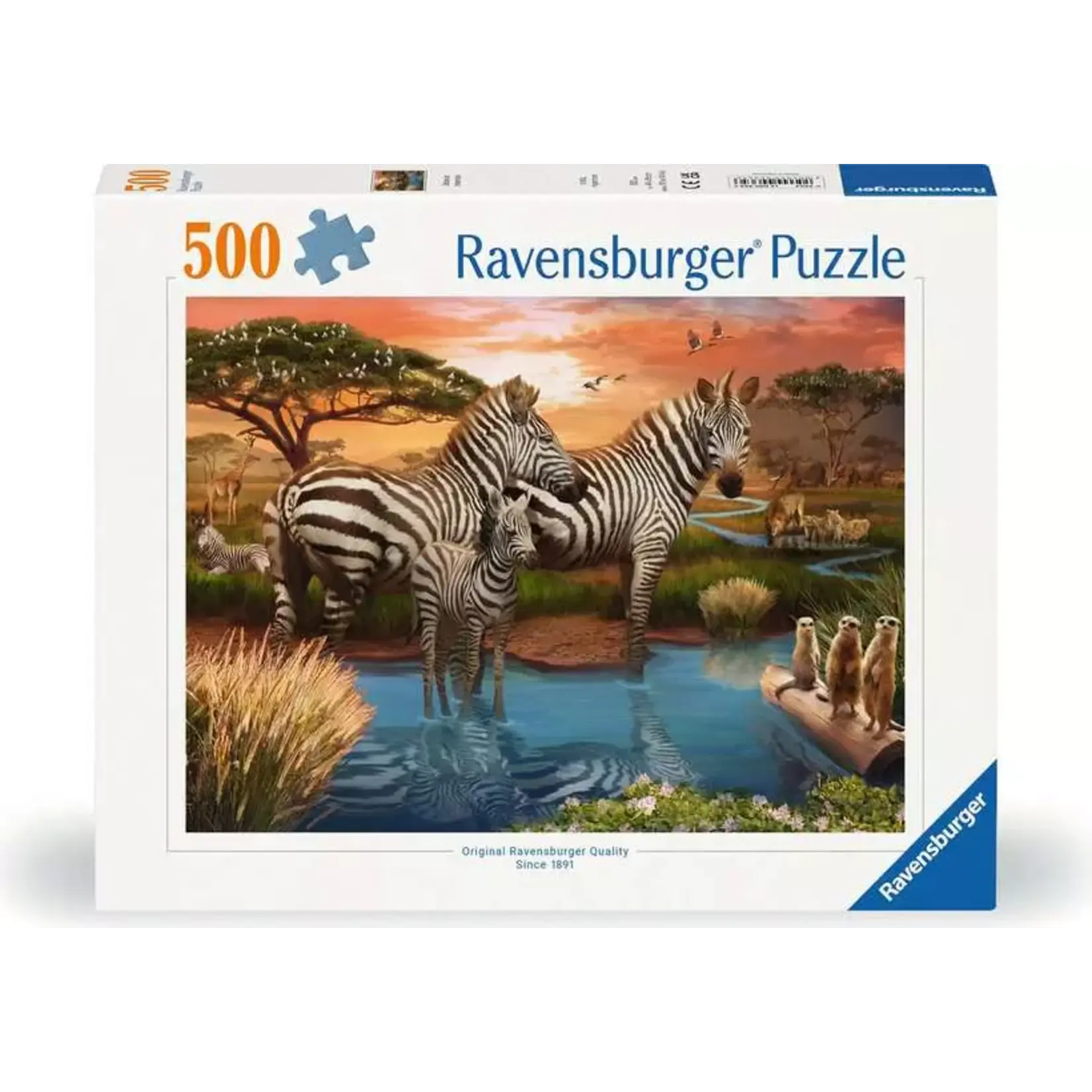 Ravensburger Zebras at the Waterhole - 500 Piece