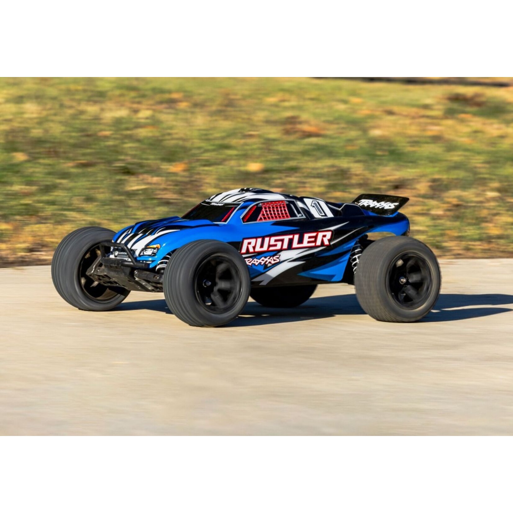 Traxxas 372548BLUEX Rustler 1/10 2WD XL-5 with USB-C HD