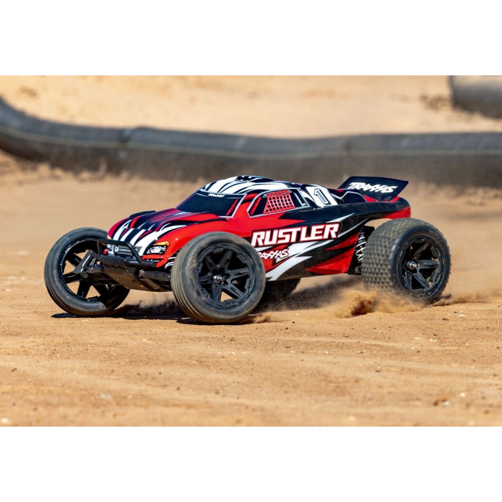 Traxxas 372548REDX Rustler 1/10 2WD XL-5 with USB-C HD