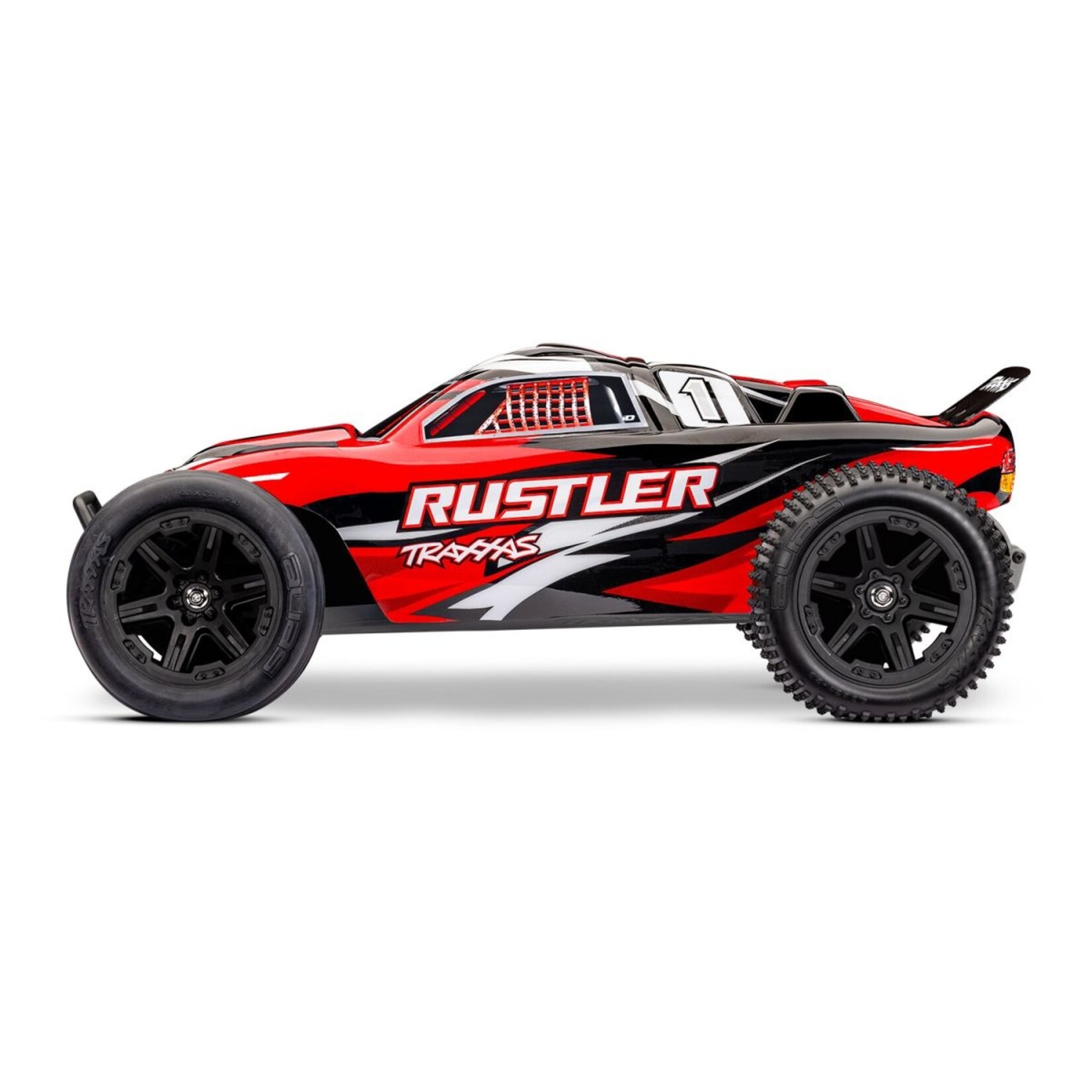 Traxxas 372548REDX Rustler 1/10 2WD XL-5 with USB-C HD