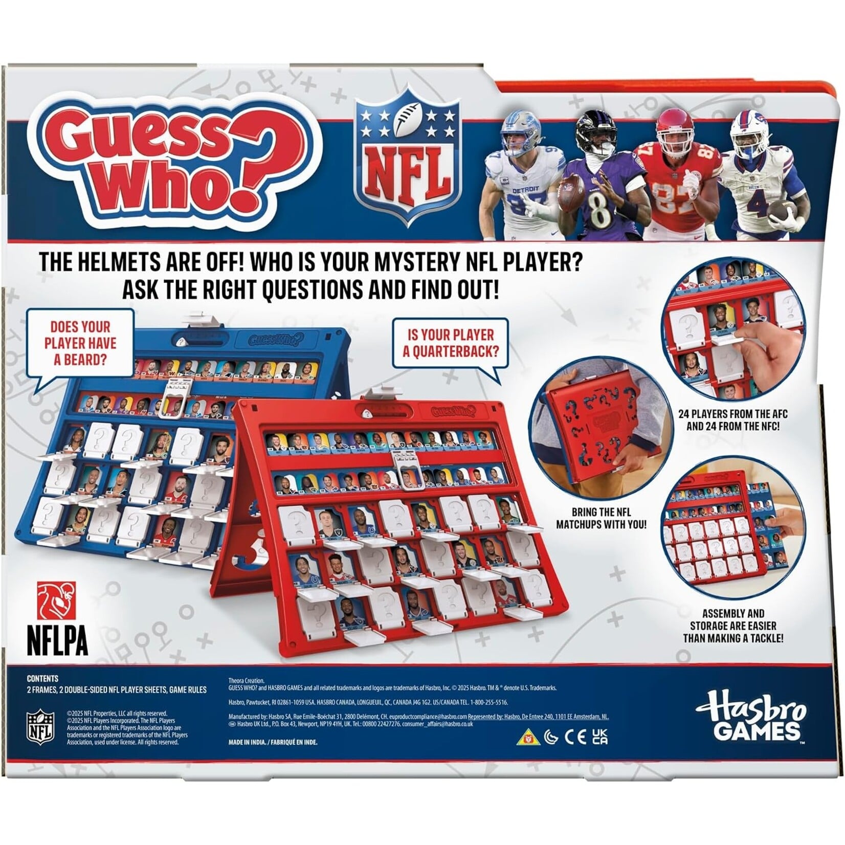 Hasbro Guess Who? NFL Edition Board Game