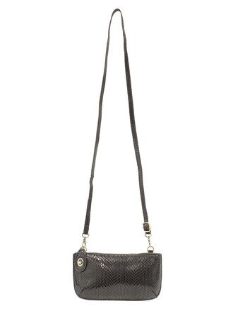 Charcoal Python Mini Cross Wristlet Clutch Charcoal Python Mini Cross Wristlet Clutch