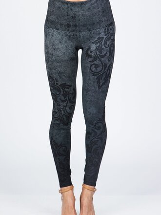 High Waist Legging With Baroque Print (One Size 4-12) High Waist Legging With Baroque Print (One Size 4-12)