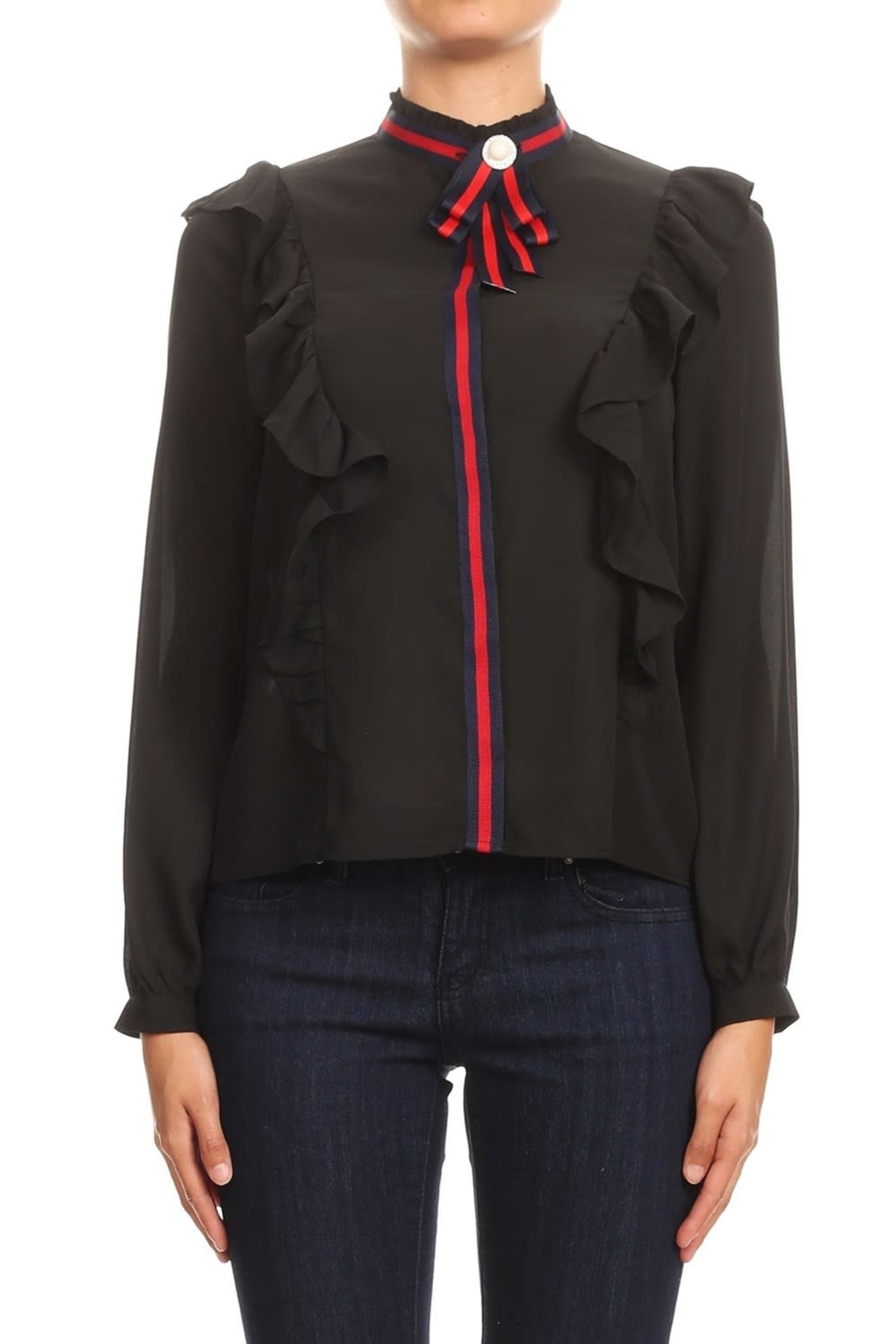 gucci inspired ruffle blouse