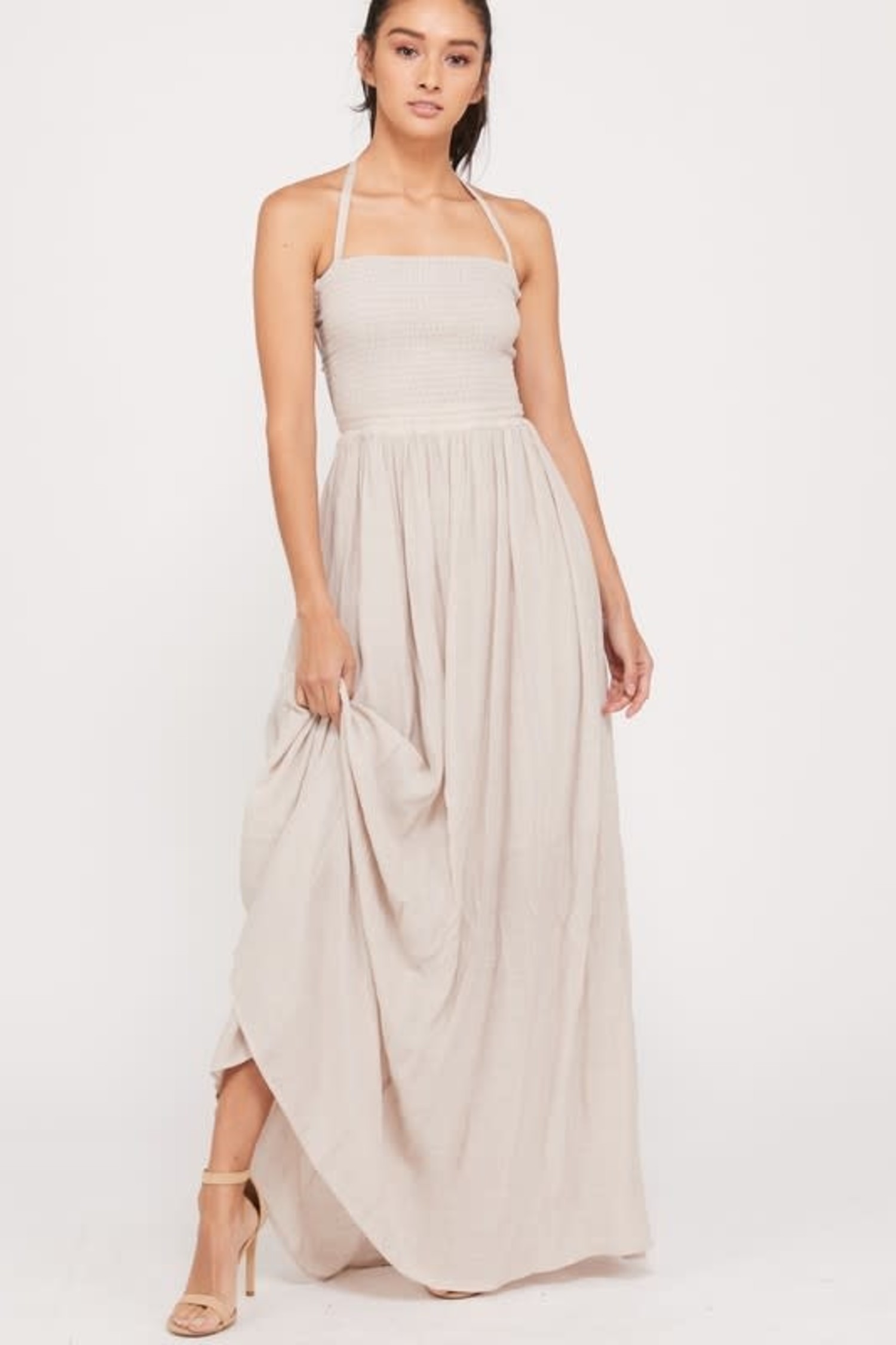 champagne maxi dress
