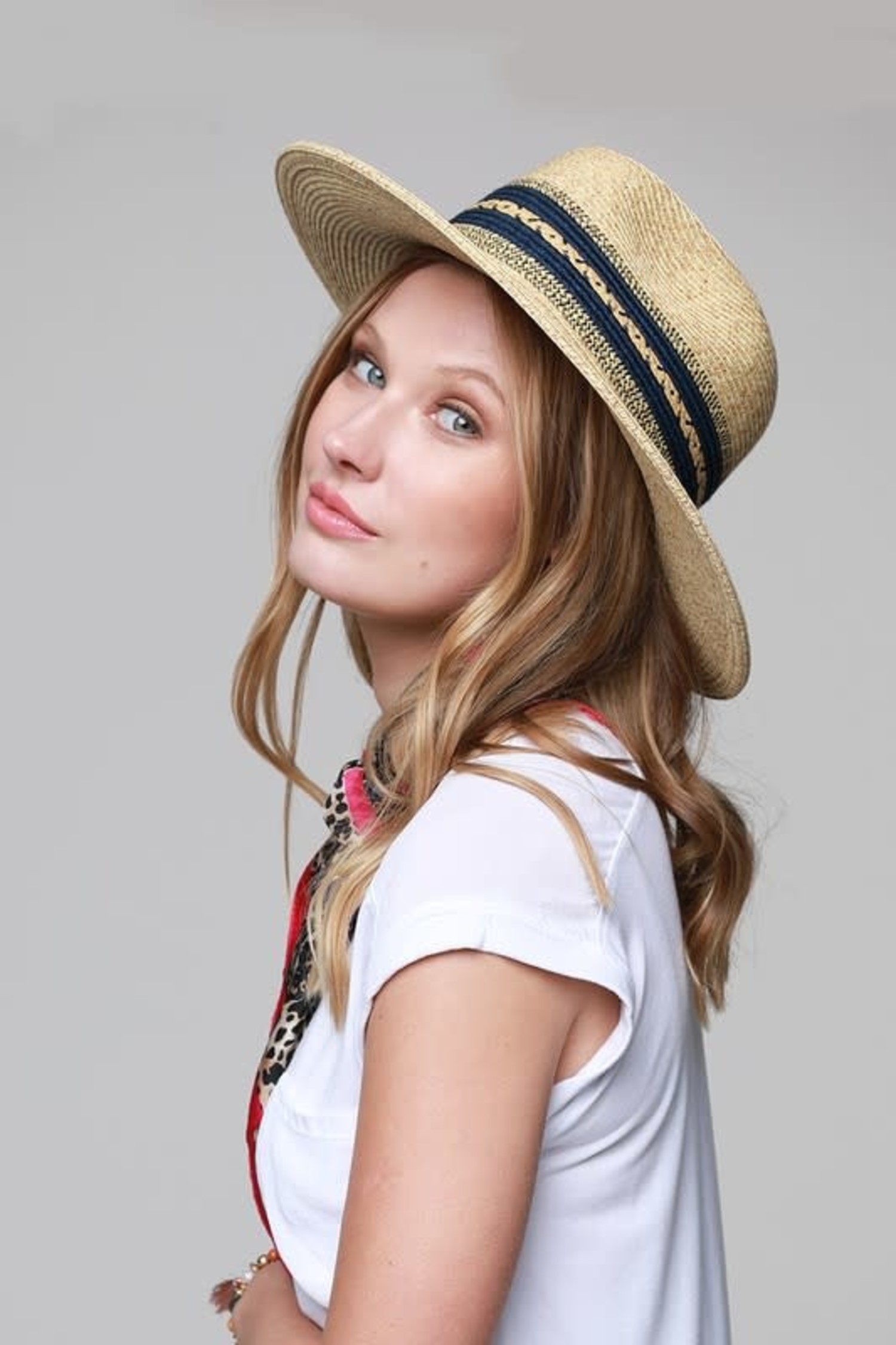 navy panama hat