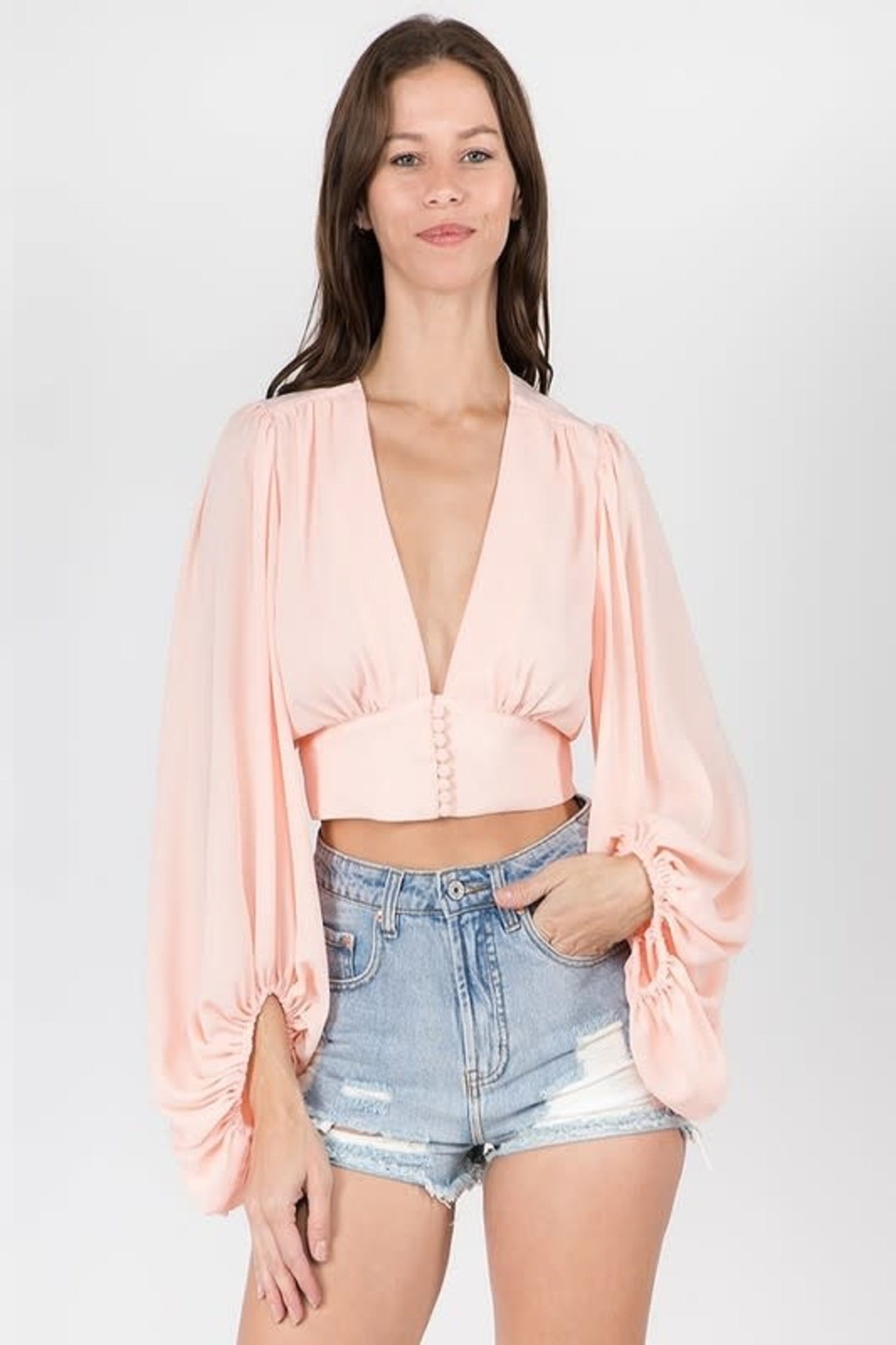 deep v crop top