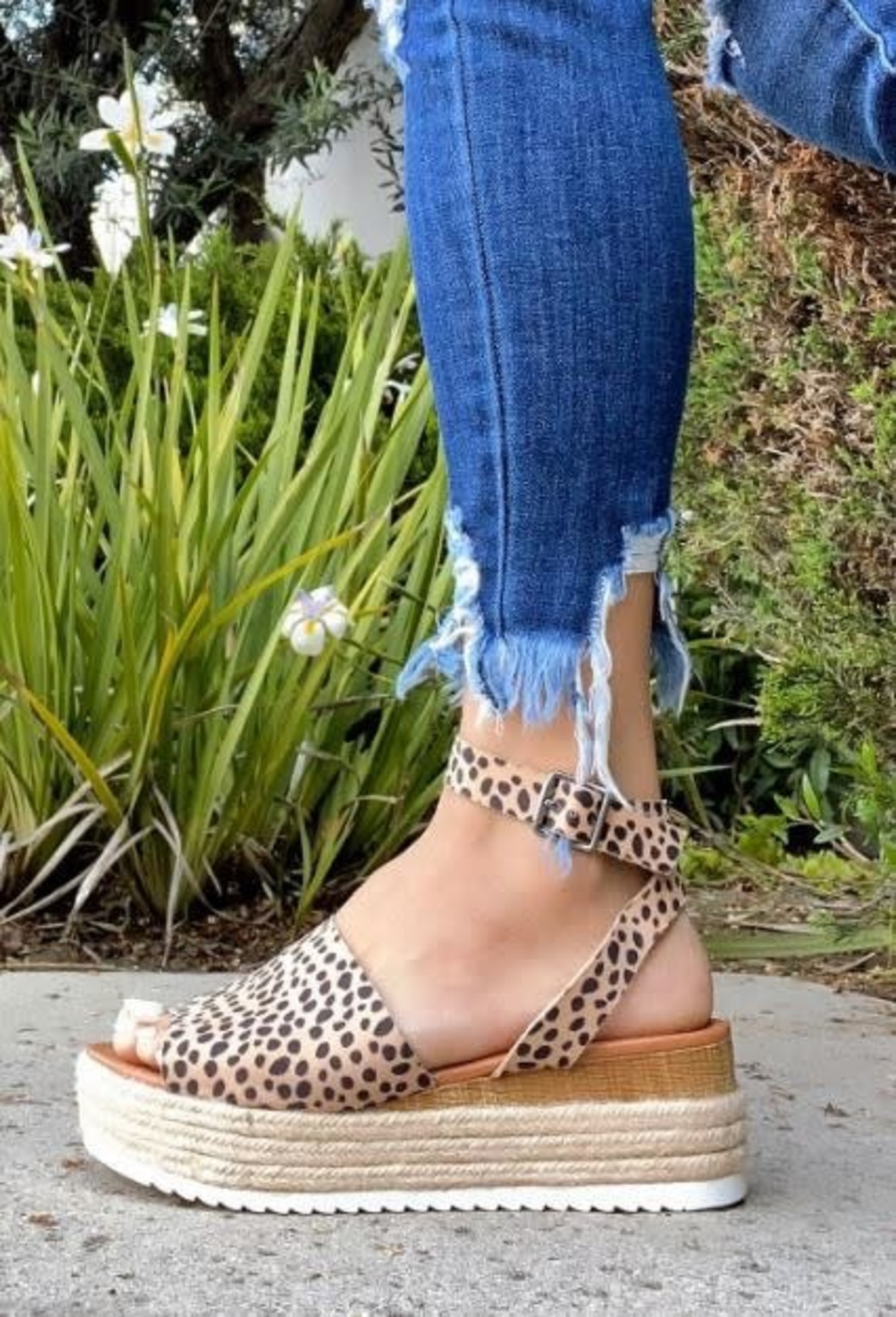 cheetah platform sandals