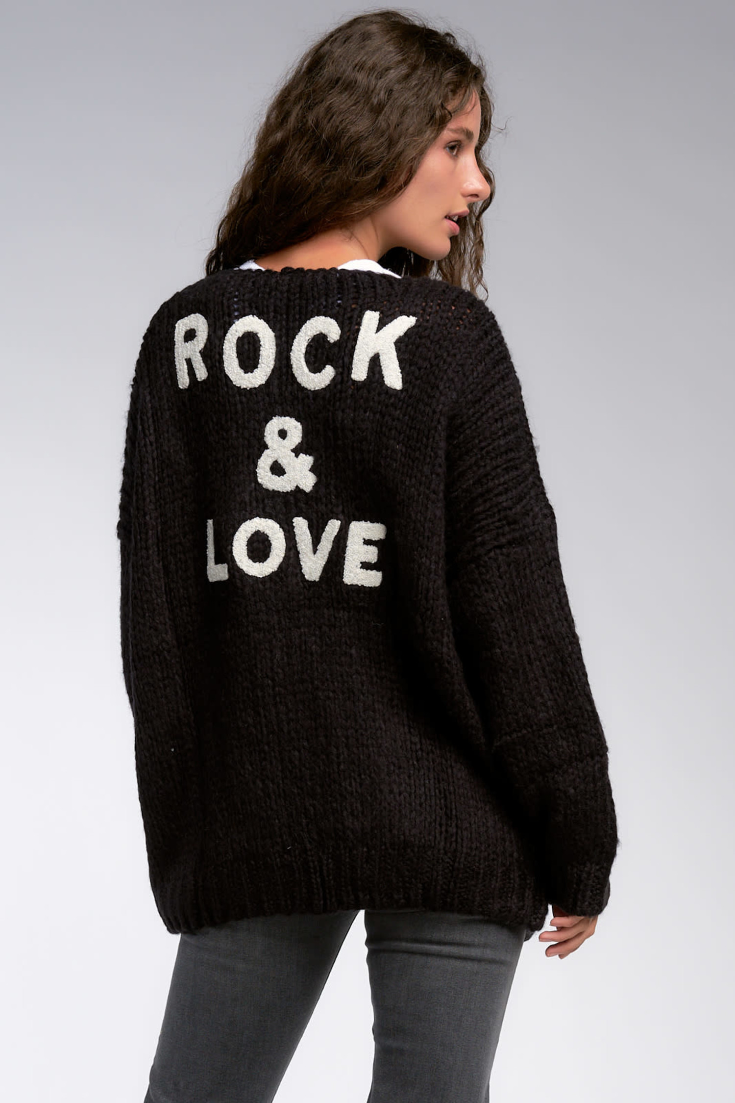 the rock black sweater