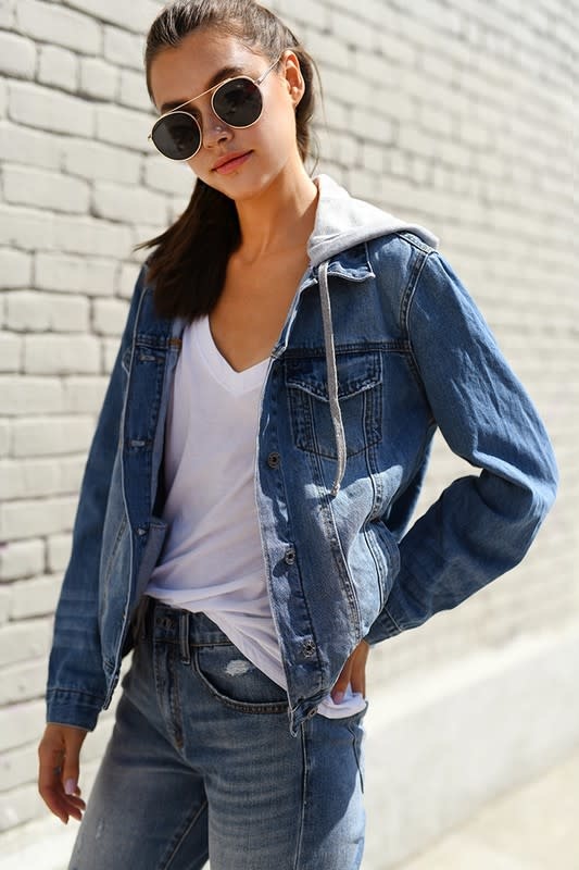 Risen Hoodie Jean Jacket - Society Boutique