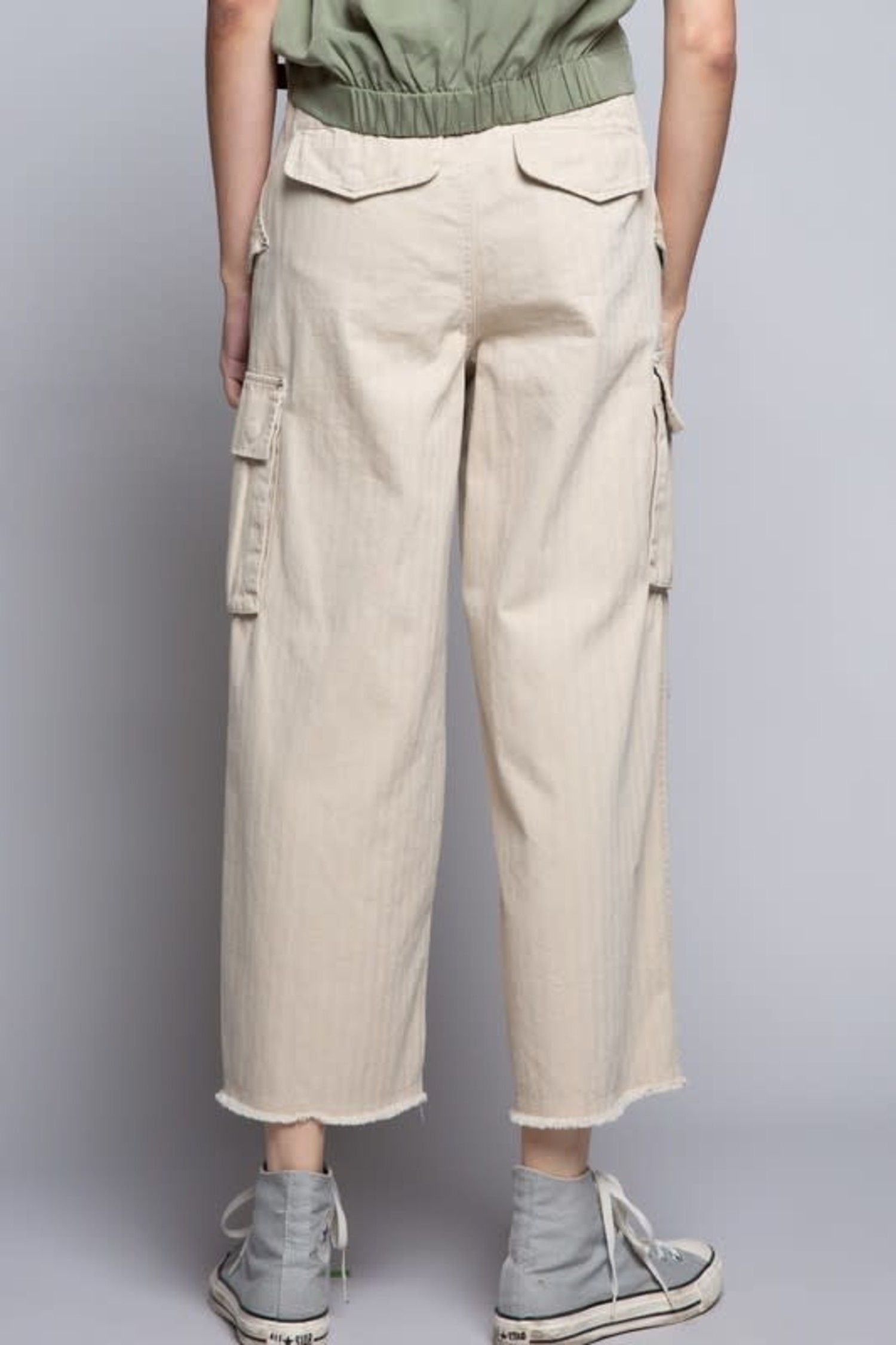 Jeri Wide Leg Twill Cargo Pant - Society Boutique