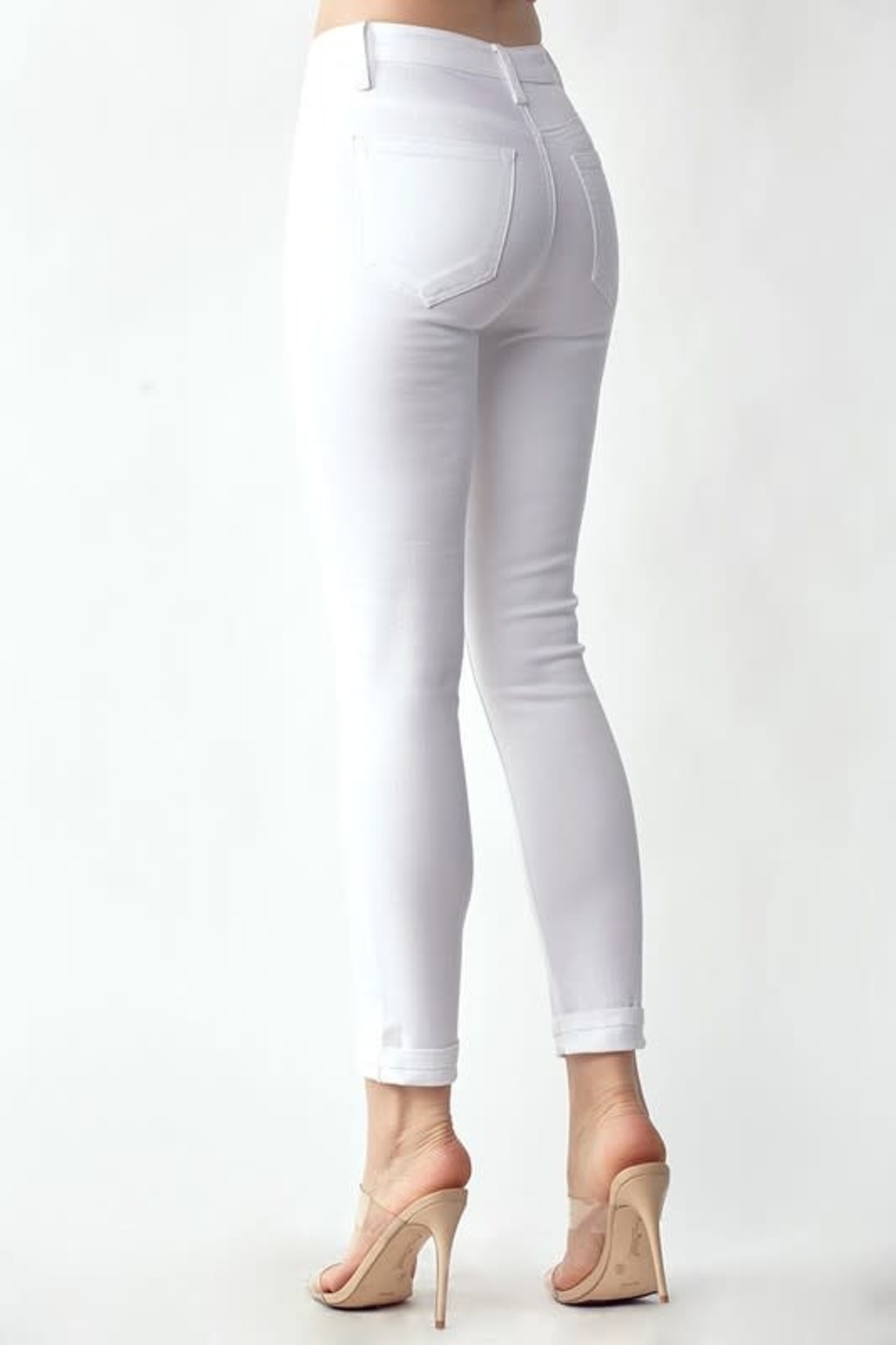 Classic High Waist Skinny Jeans - White