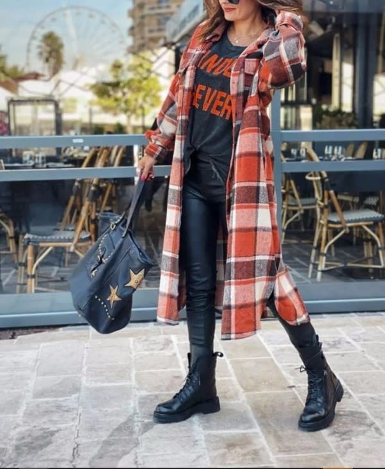 Long Orange Flannel Shacket - Society 