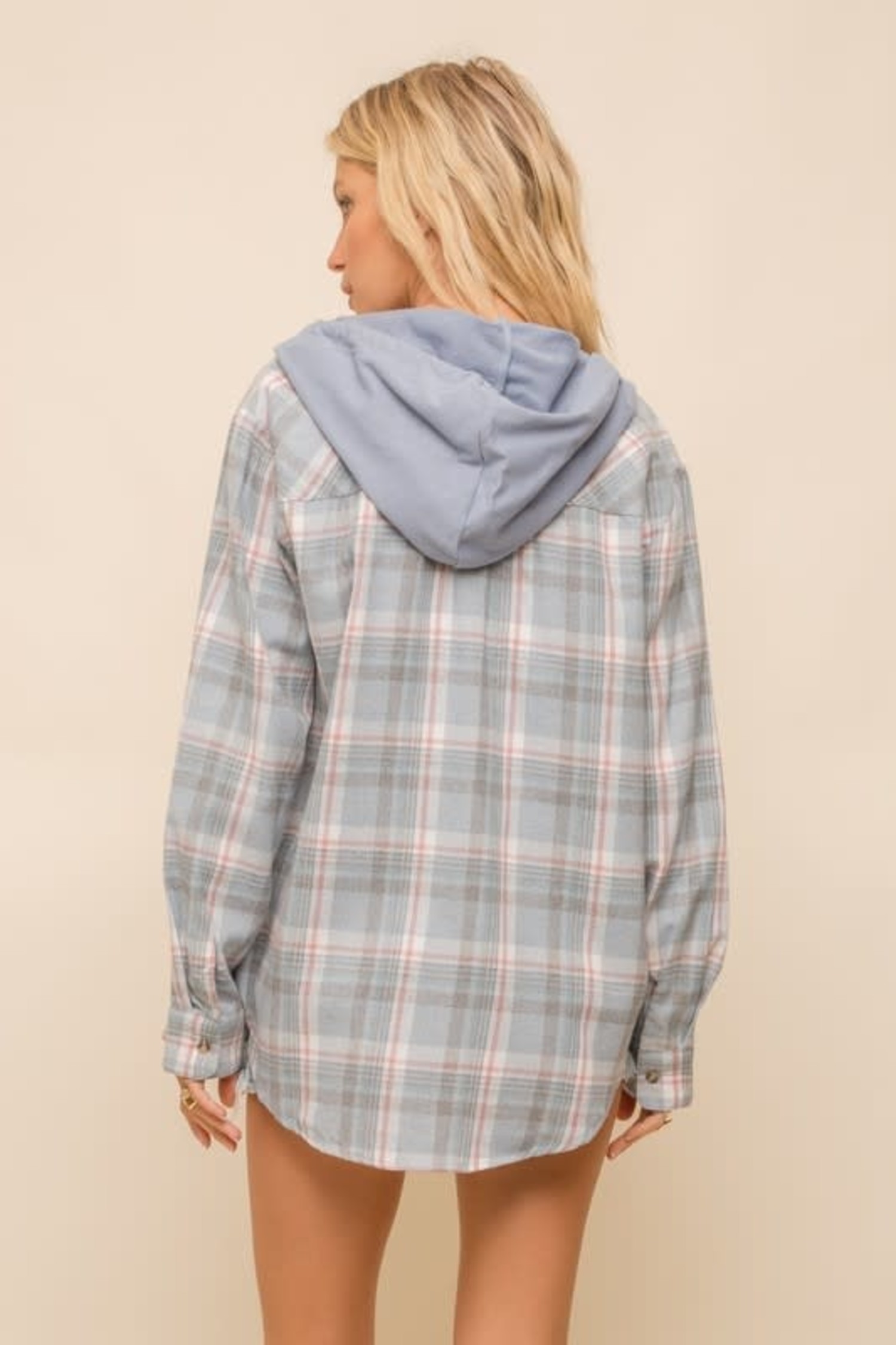 French Terry Plaid Hoodie - Society 