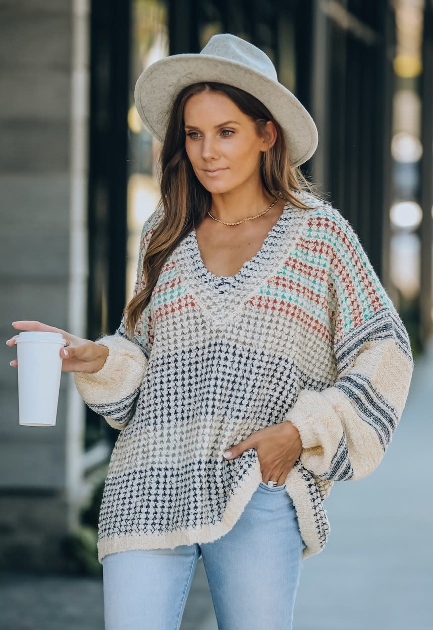 Jenna Oversized Dolman Sleeve Sweater 