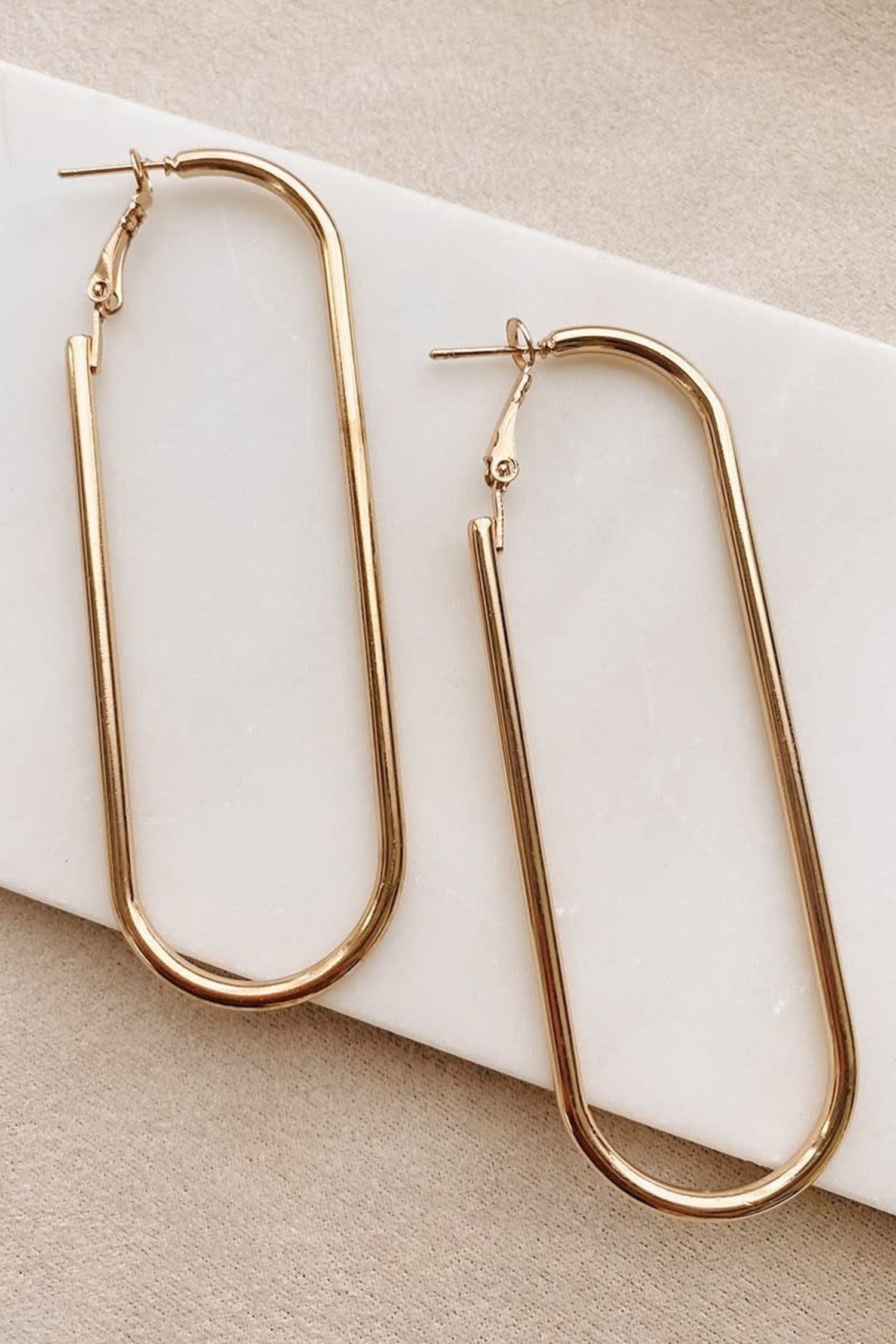 Leslie's 14K Polished Geometric Hoop Earrings LE2404 | Dondero's Jewelry |  Vineland, NJ