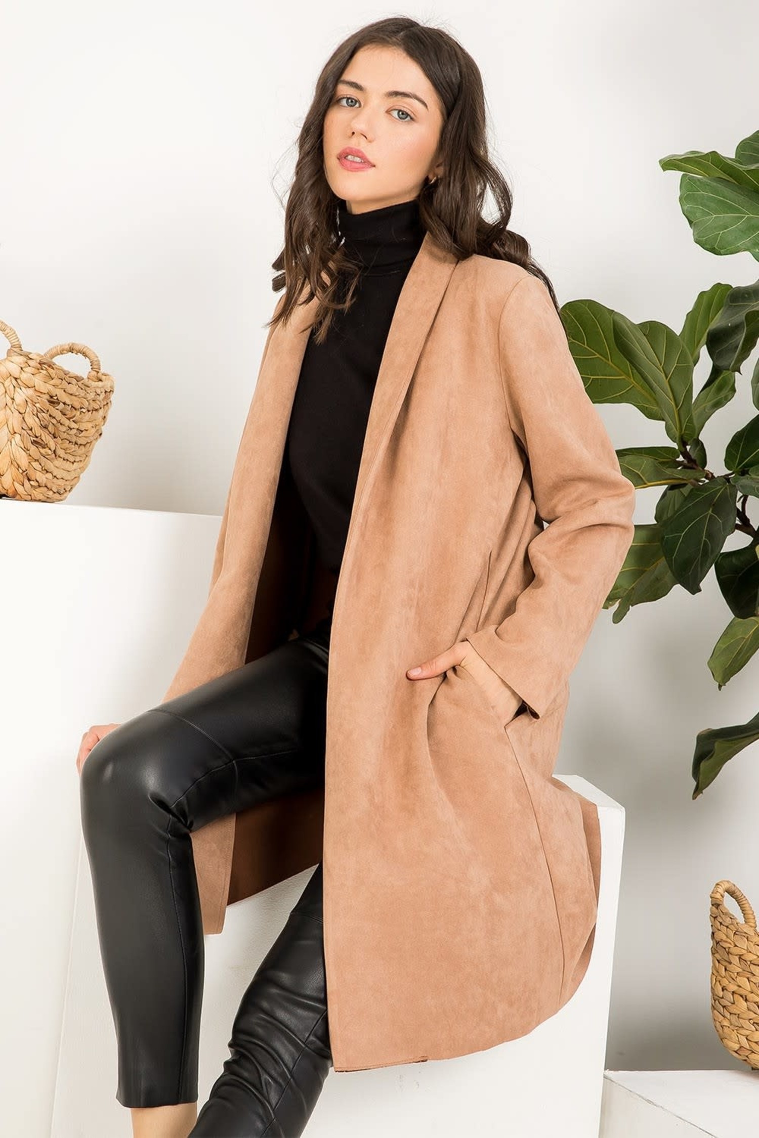 Gigi Long Suede Cardigan - Society Boutique