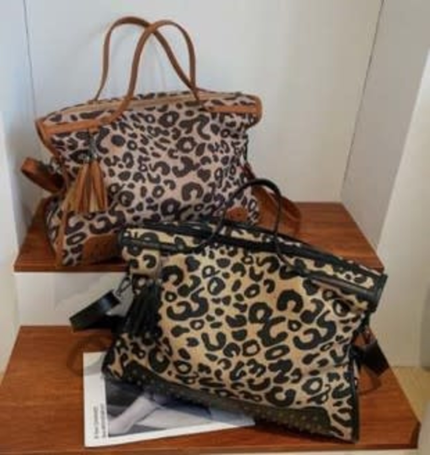 Leopard Print Tote Bag /leopard Print Leather Bag / Leopard 