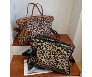 Leopard Print Tote Bag /leopard Print Leather Bag / Leopard 