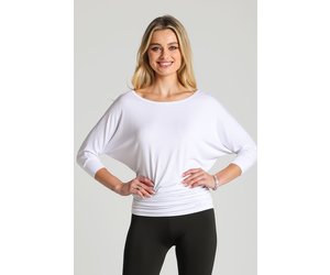 Rayon Boat Neck Dolman 3/4 Sleeve Top - Society Boutique