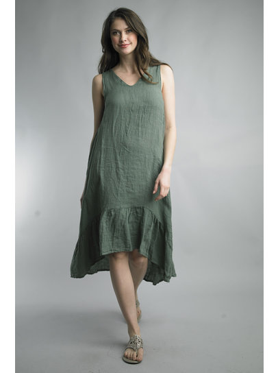 Italian Cotton Tiered Dress Lagenlook Quirky Jersey