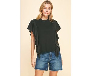 Loeren Ruffle Sleeve Knit Top - Society Boutique