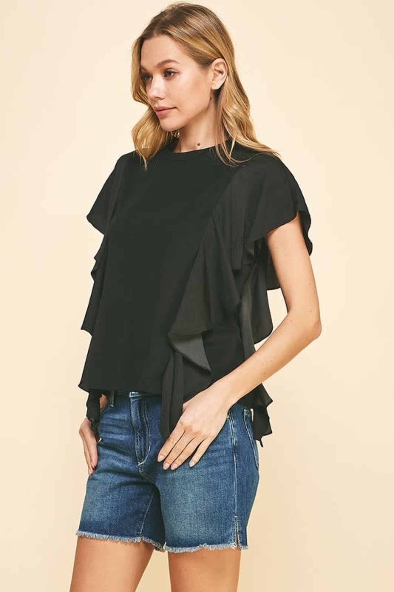 Loeren Ruffle Sleeve Knit Top - Society Boutique