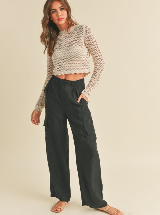Wide Lurex Pintuck Satin Pants - Society Boutique