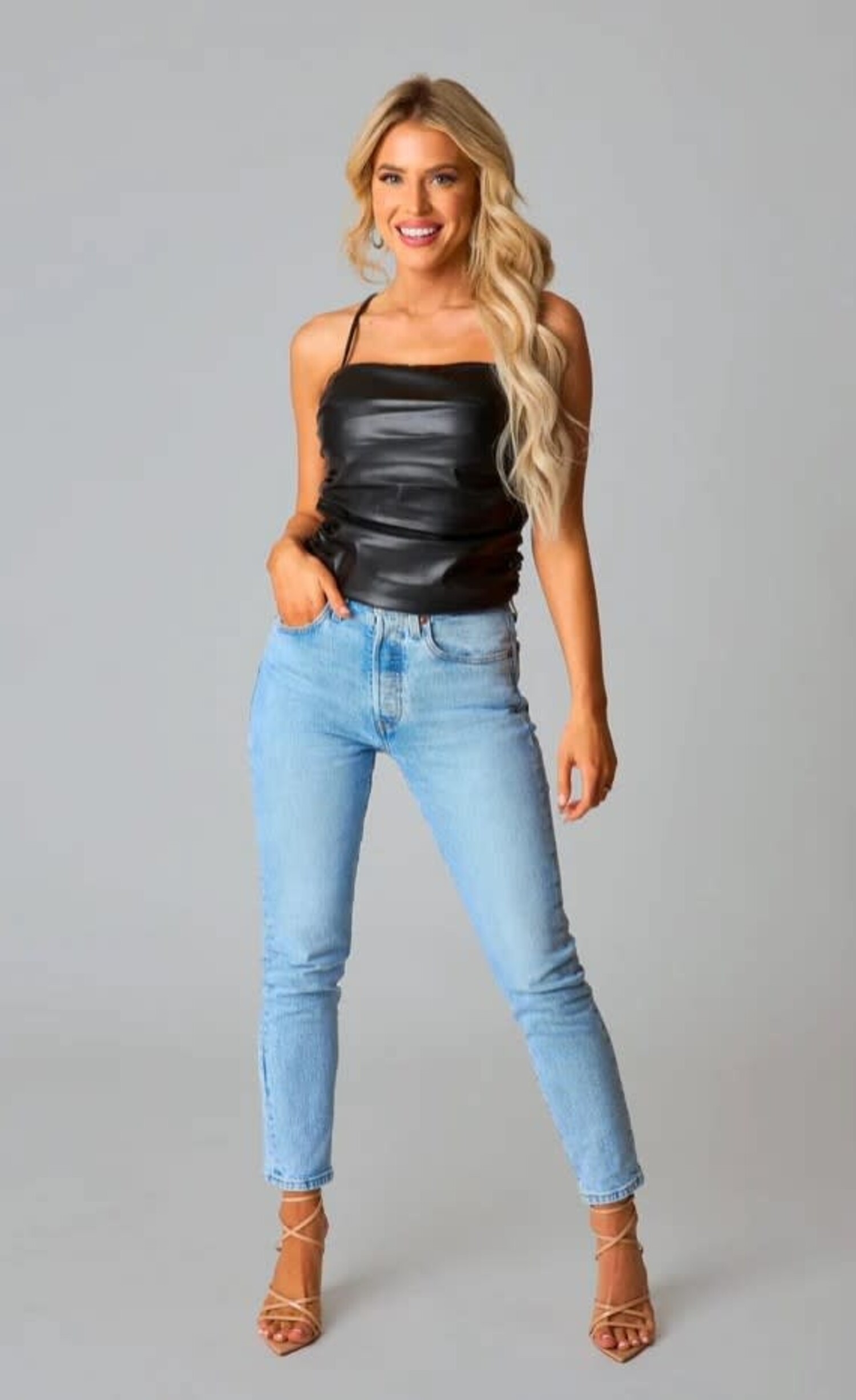 The Jolee Faux Leather Tank - Society Boutique