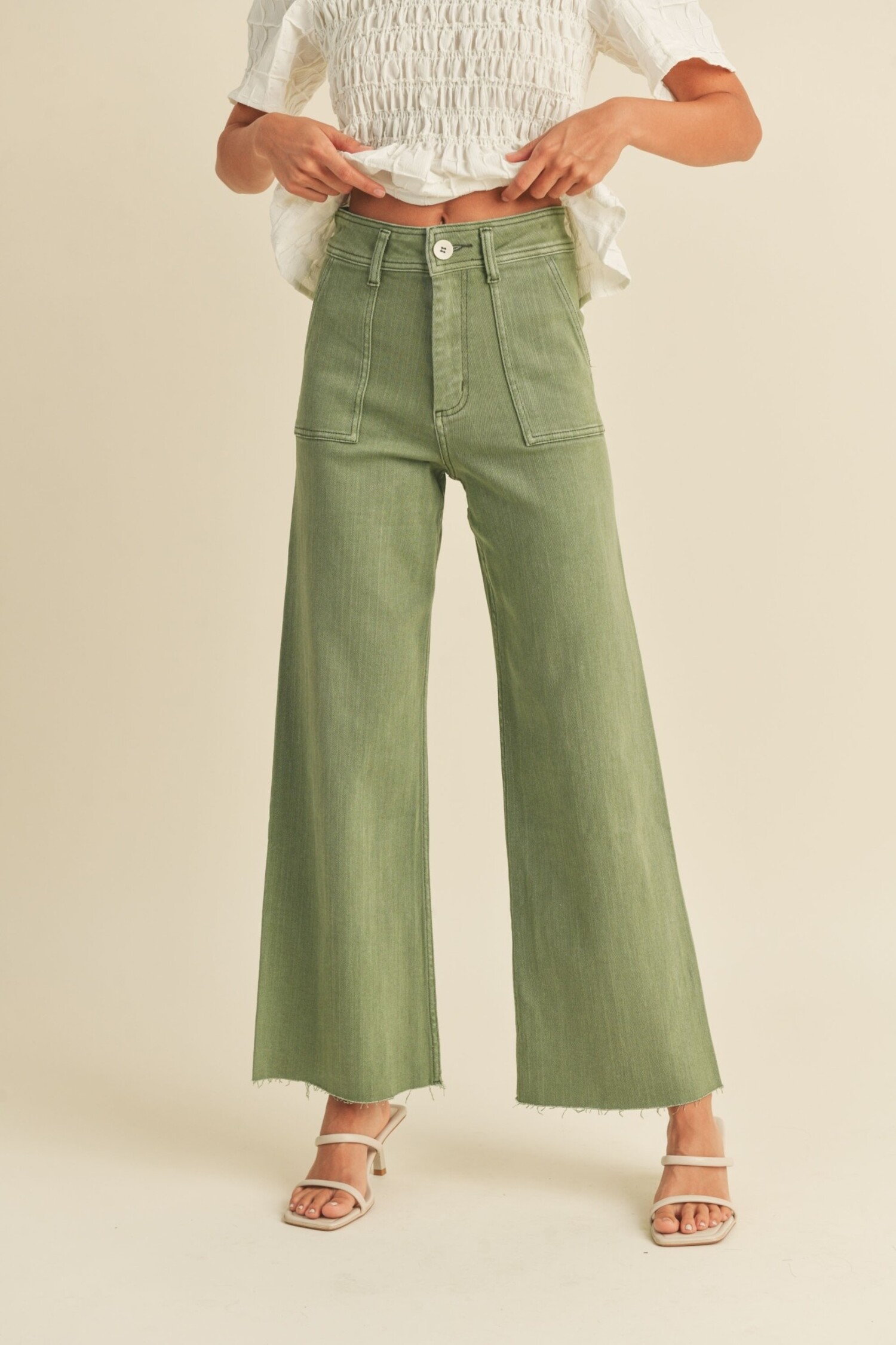 Shop The Ultimate Wide Leg Pant in Green