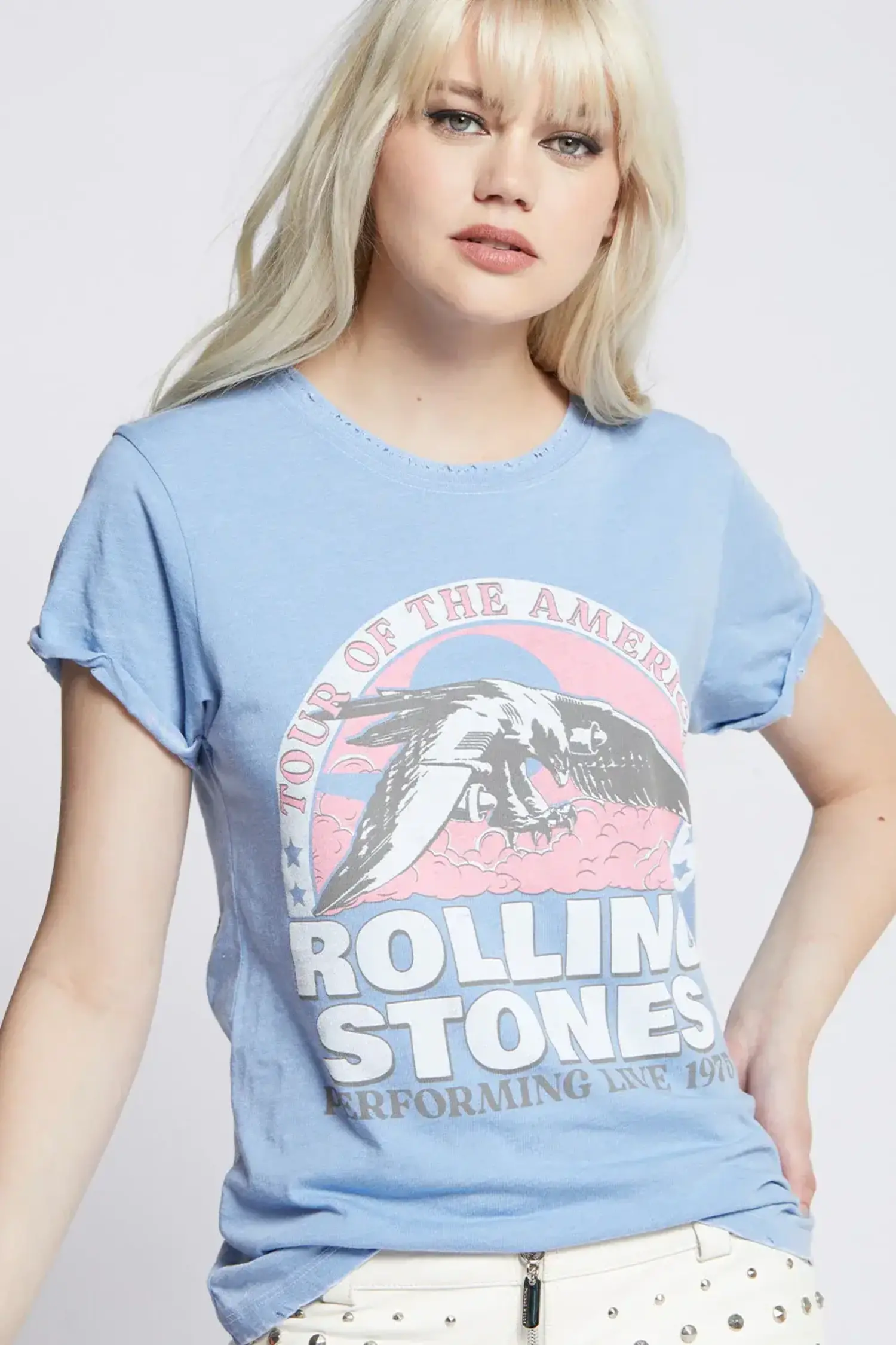 Rolling stones 1975 hot sale tour t shirt