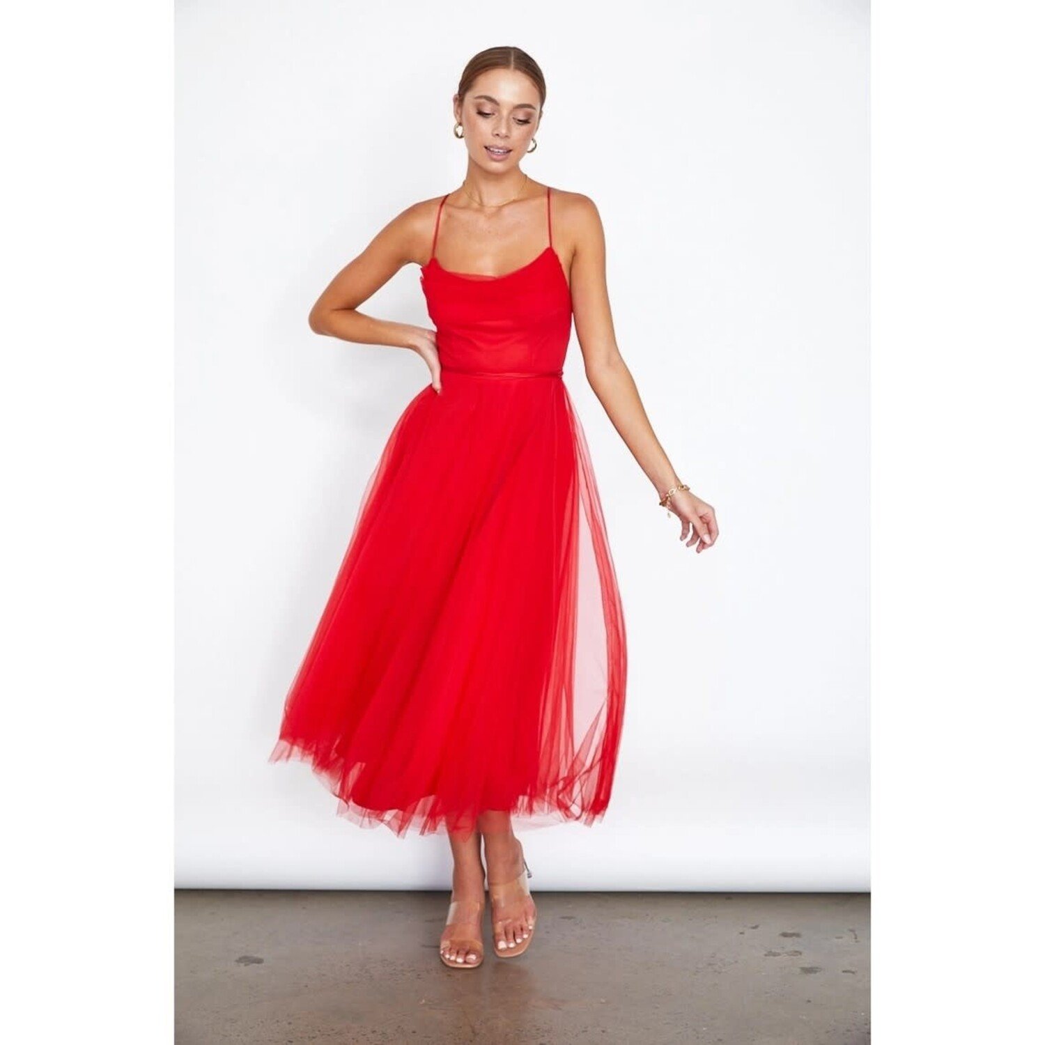 Strapless Dress - Red - Ladies