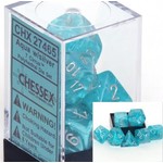 Chessex Cirrus Aqua Silver 7 die set