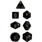 Chessex Opaque Black/Gold 7 die set