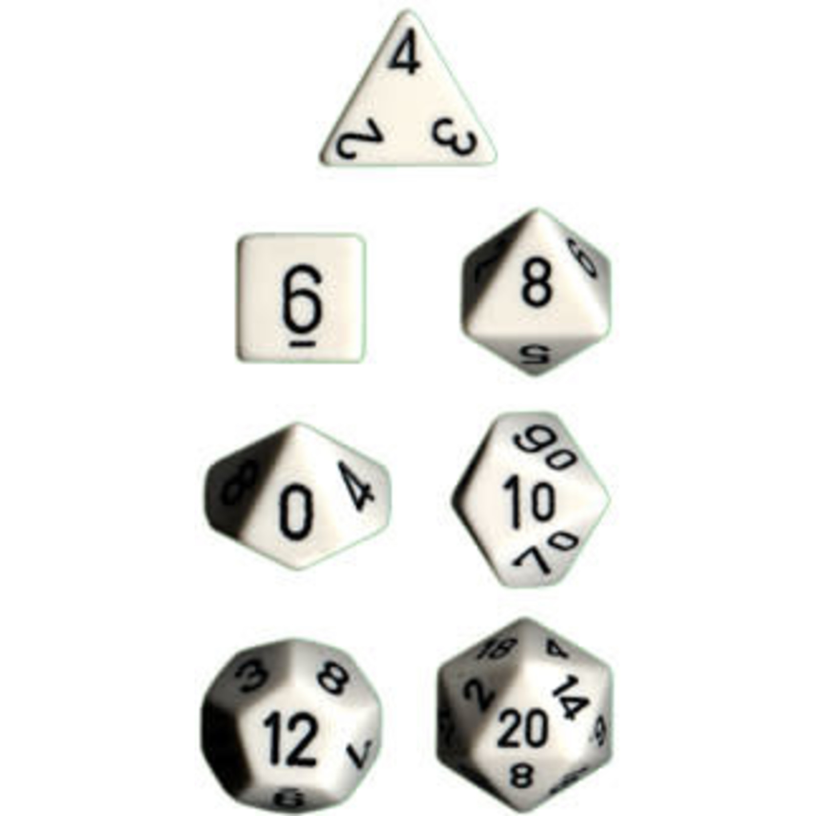 Chessex Opaque White/black 7 die set
