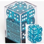 Chessex Translucent 16mm d6 Teal white (12 dice)