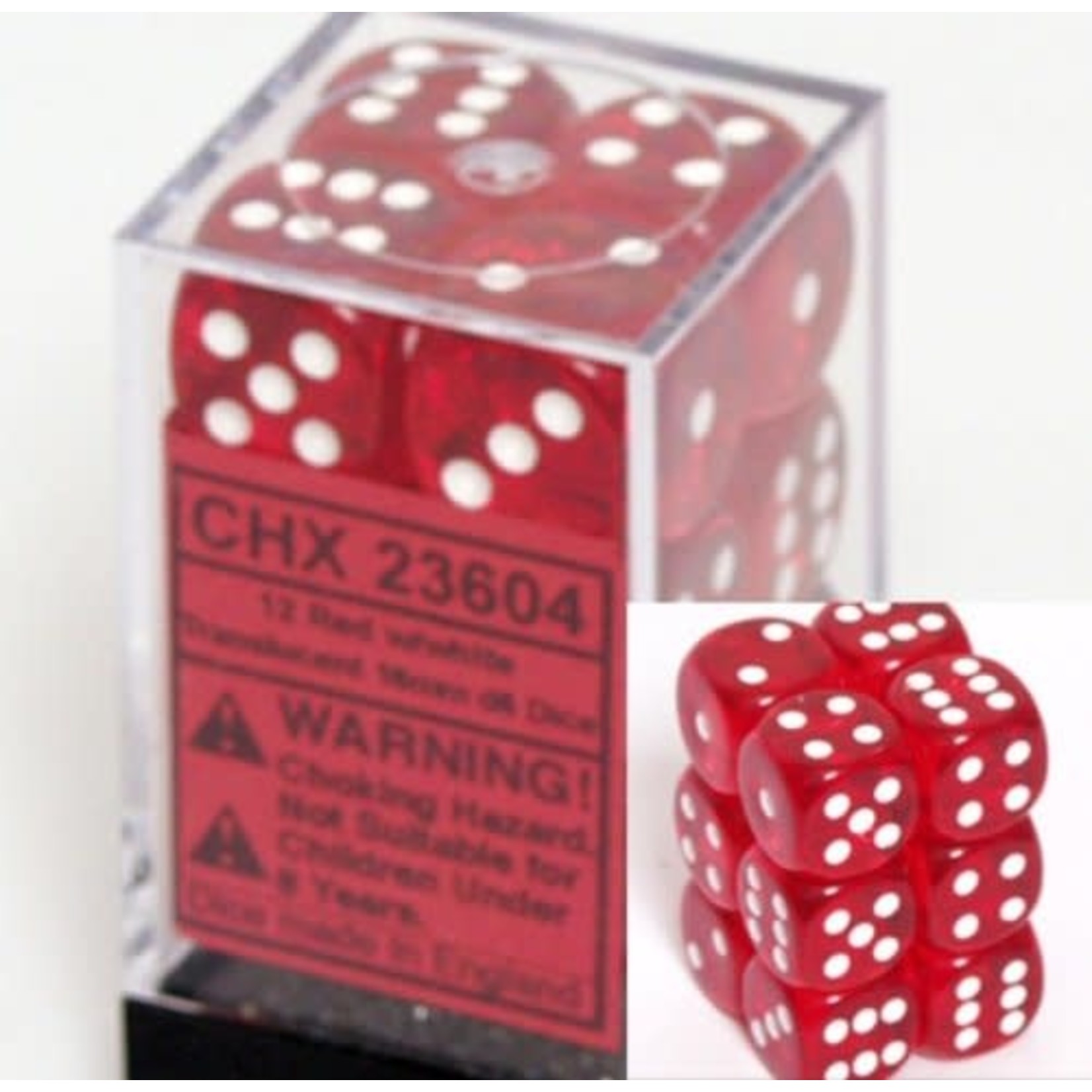 Chessex Translucent: 16mm D6 Red (12)