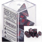 Chessex Velvet Black Red 7 die set