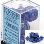 Chessex Vortex Blue/Gold Polyhedral 7 Die set