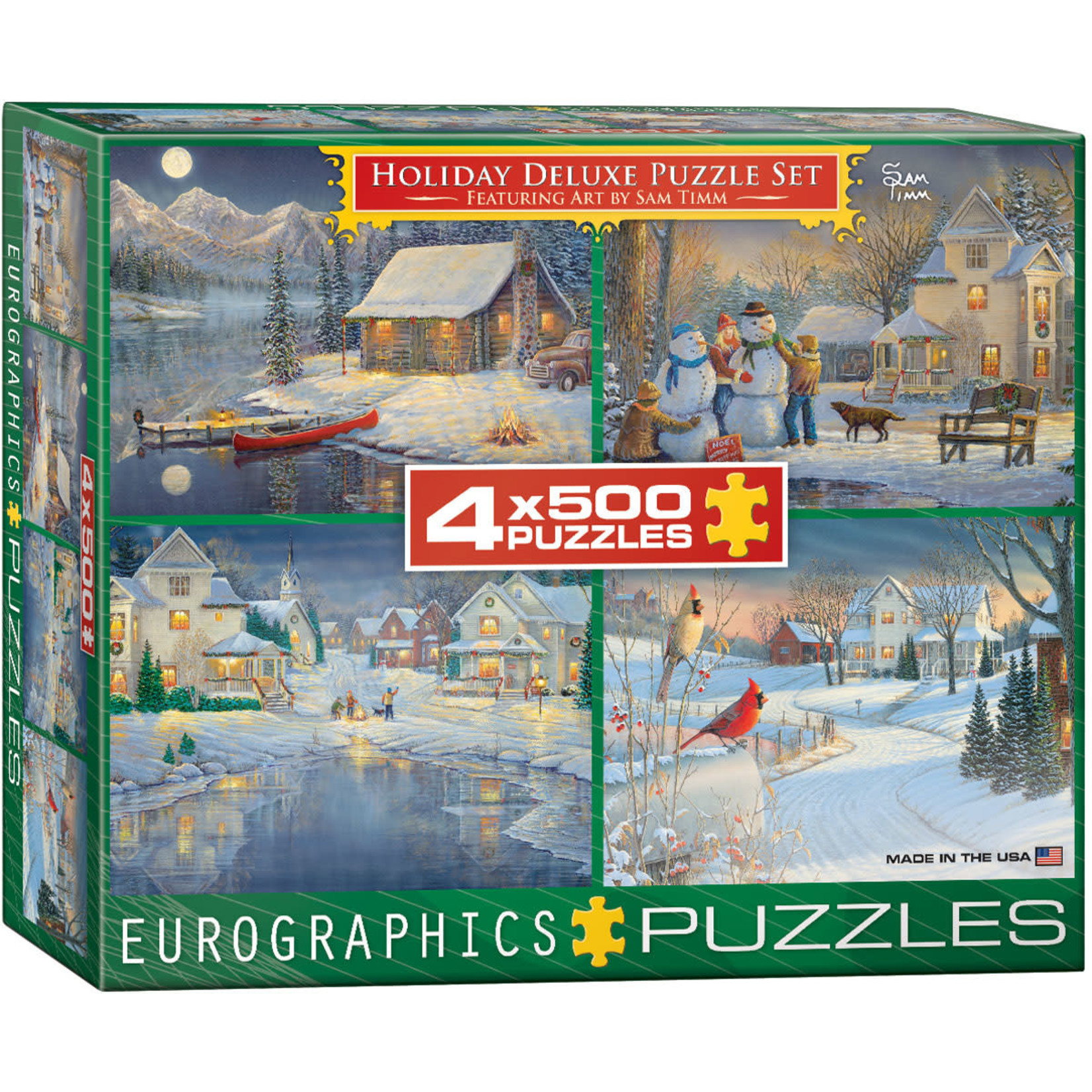 EuroGraphics Holiday Deluxe Puzzle Set 4 x 500pc