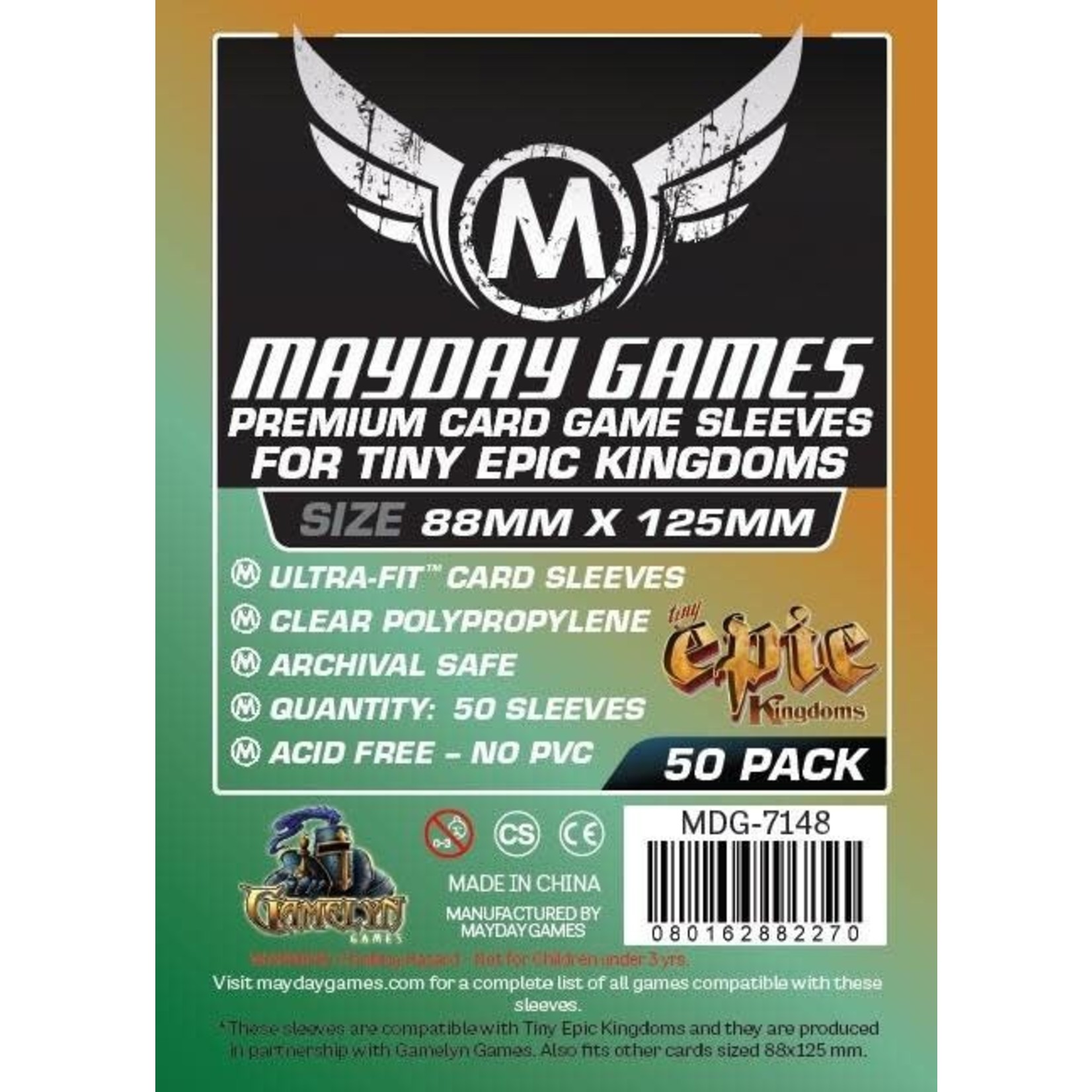 Mayday Games Card Sleeves  88 x 125mm 100 pack Tiny Epic Kingdoms