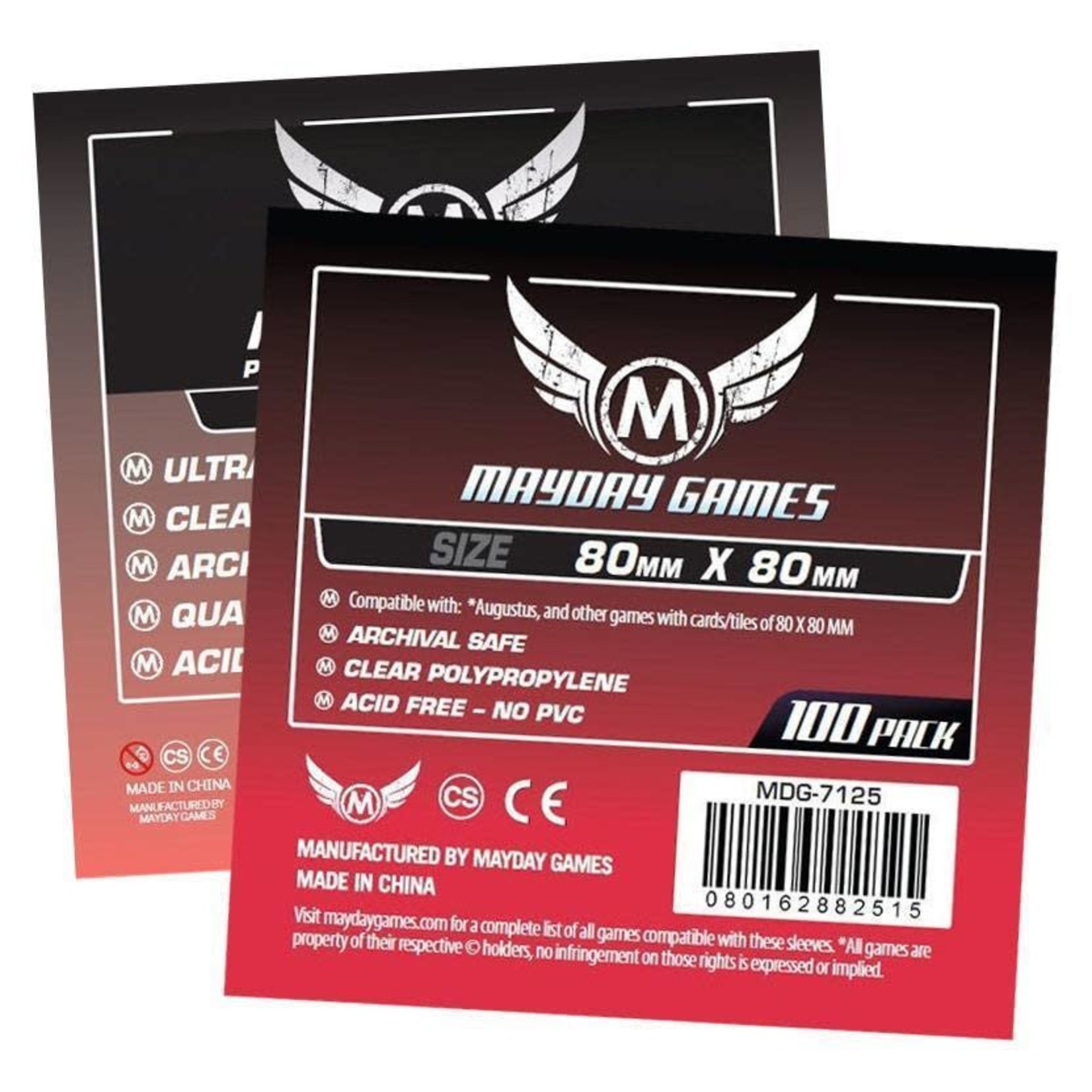 Mayday Games Card Sleeves (80x80mm) 50 Pack Premium Medium Square