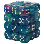 Chessex Dice Menagerie 10 12mm D6 Festive Waterlily/White (36)