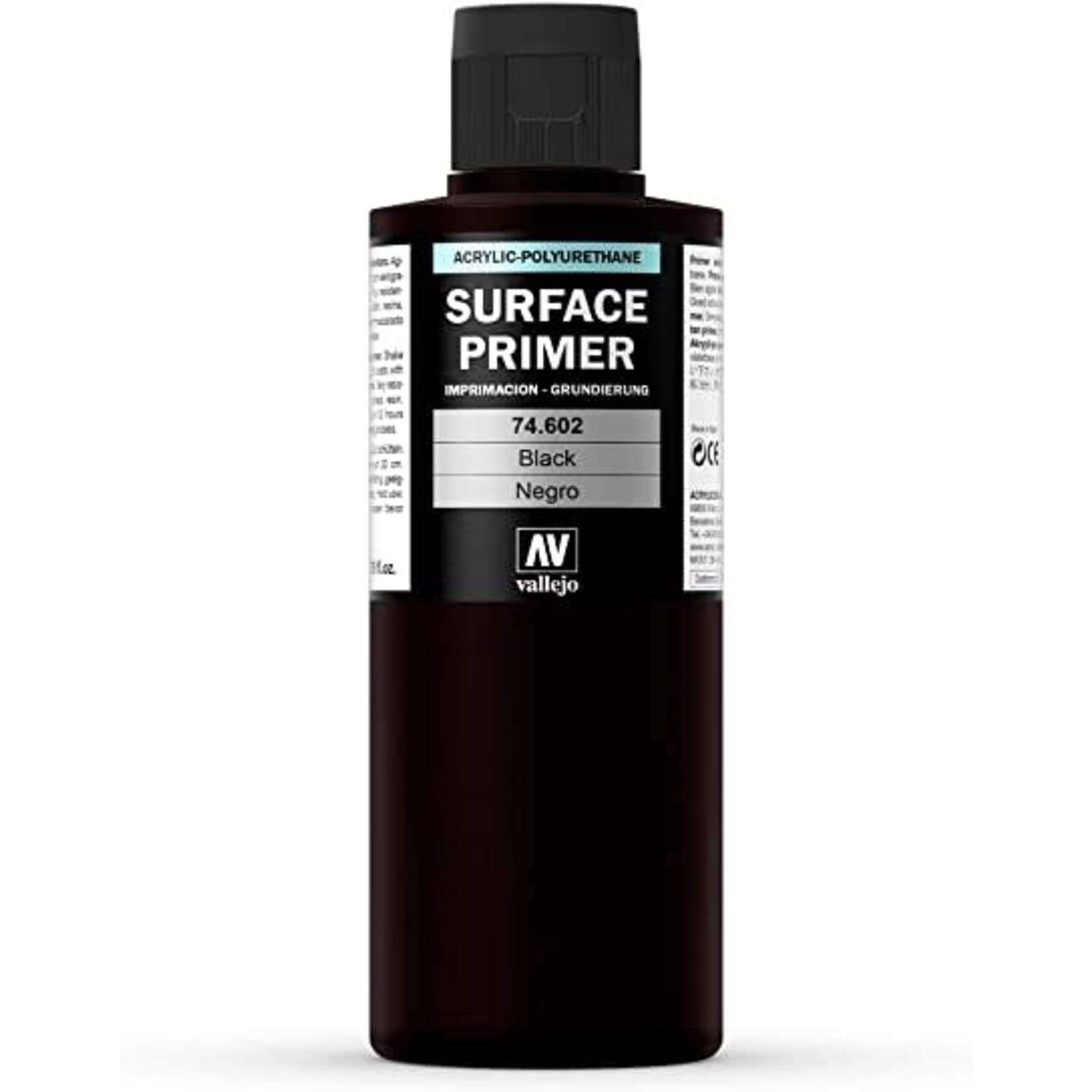 Acrylicos Vallejo Auxiliary Products: Black Primer (200ml)
