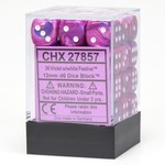 Chessex Dm7 Festive 12mm D6 Violet/White (36)