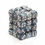 Chessex Dm7 Lustrous 12mm D6 Slate/White (36)