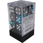 Chessex Gemini 16mm d6 Steel-Teal white set (12)