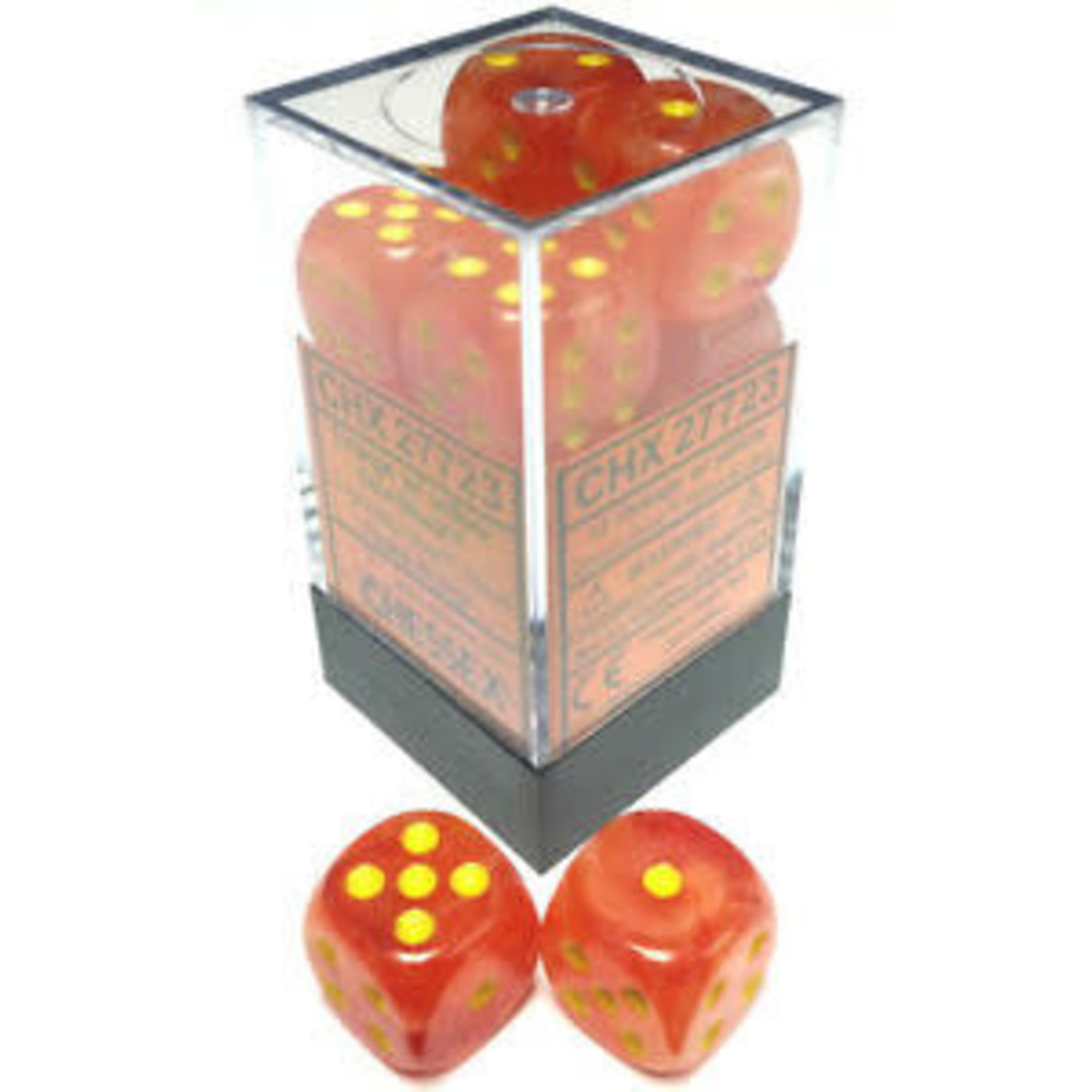 Chessex Ghostly: Orange/Yellow 16mm d6 (12)